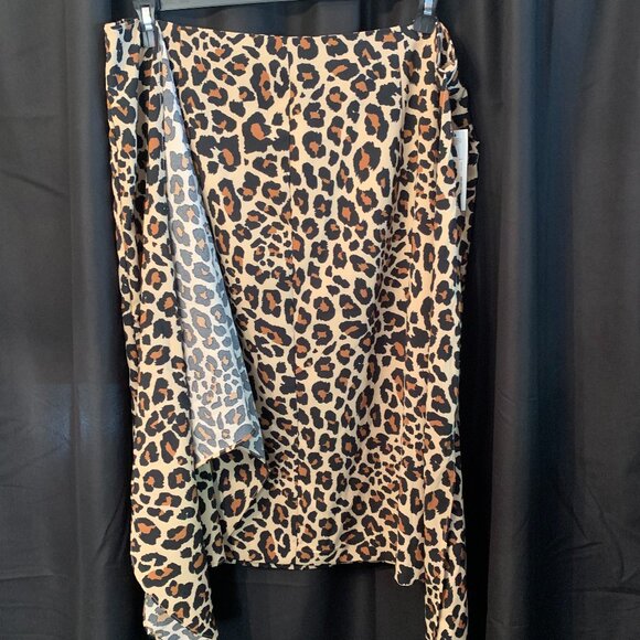 Worthington Leopard Print side tie Skirt (NWT) SZ 18 - Picture 4 of 9
